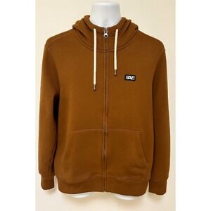 American Eagle AE Brown Full Zip Hoodie Sweatshirt Mens XS Long‎ Sleeve Logo